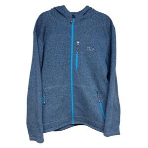 Stio Wilcox Fleece Hoodie Full Zip Jacket Heathered Blue Men's Size X-Large